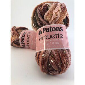 Patons Pirouette Sequins Yarn 81% Acrylic 15% Nylon Medium Weight 3 Oz